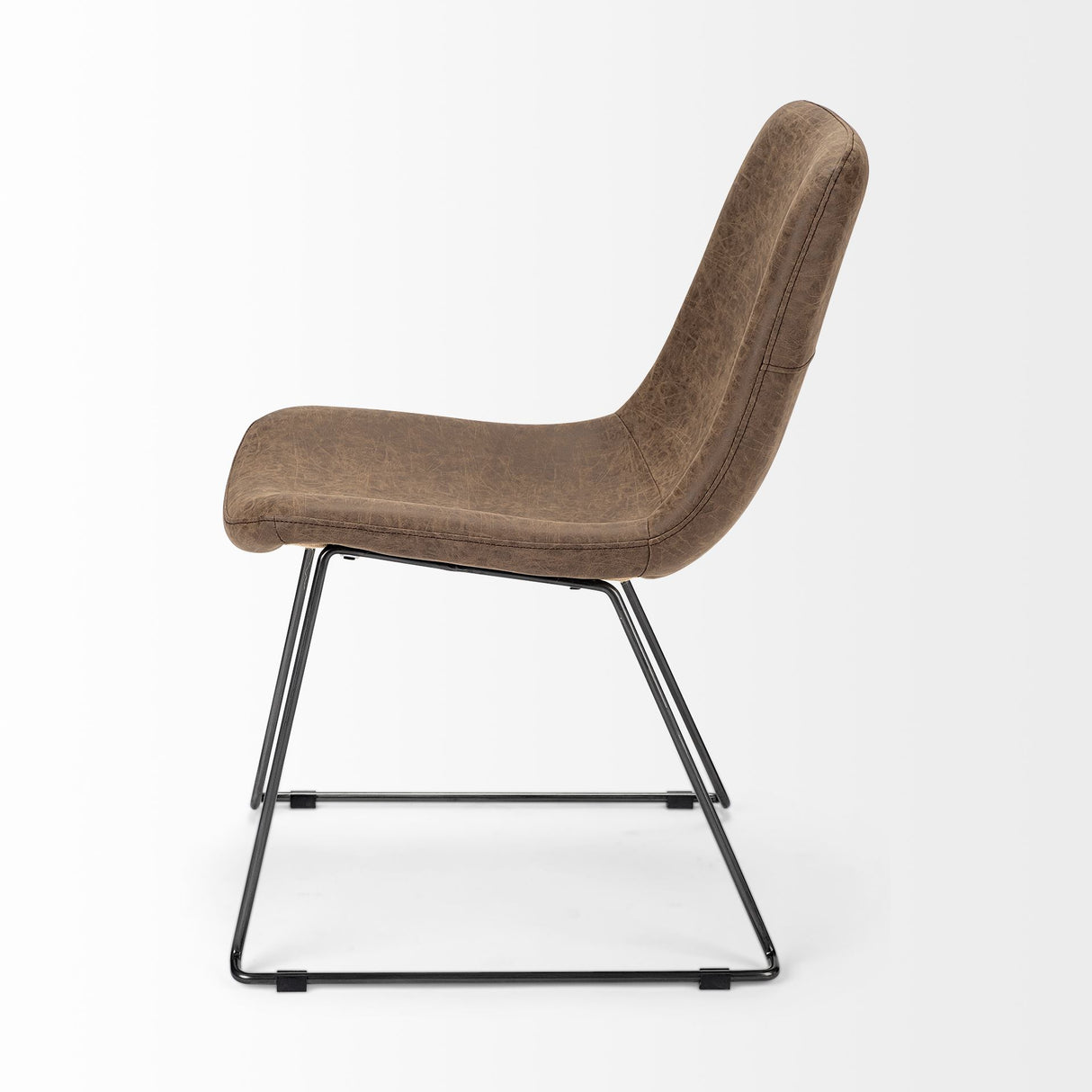 Sawyer I Brown Faux-Leather Seat BlackIron Frame Dining Chair, Set of 2 from Mercana - Luna Furniture