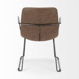 Sawyer II Brown Faux-Leather Seat Black Iron Frame Dining Chair from Mercana - Luna Furniture