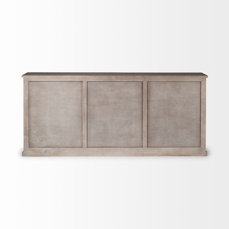 Braxton III 81.5x18.5 Natural Brown Solid Wood 3 Drawer 6 Door Sideboard from Mercana - Luna Furniture