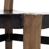 Nell I Black Iron Seat Solid Brown Wooden Base Dining Chair from Mercana - Luna Furniture