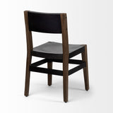 Nell I Black Iron Seat Solid Brown Wooden Base Dining Chair from Mercana - Luna Furniture