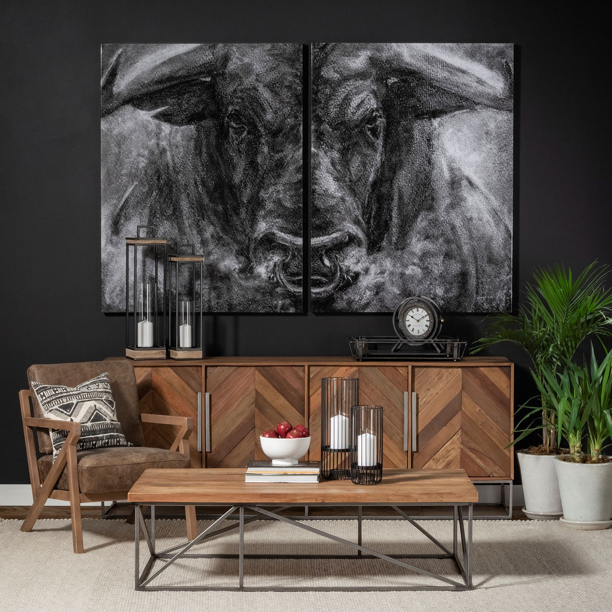Ringo by Mercana Studio a Hand Embellished Textured Canvas from Mercana - Luna Furniture
