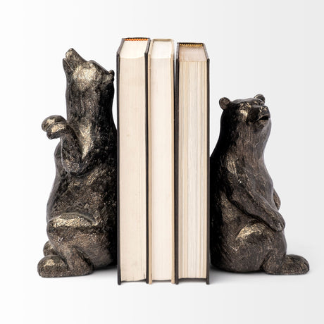 Sleuth (Set of 2) 9L x 8W Grizzly Bear Bookends from Mercana - Luna Furniture