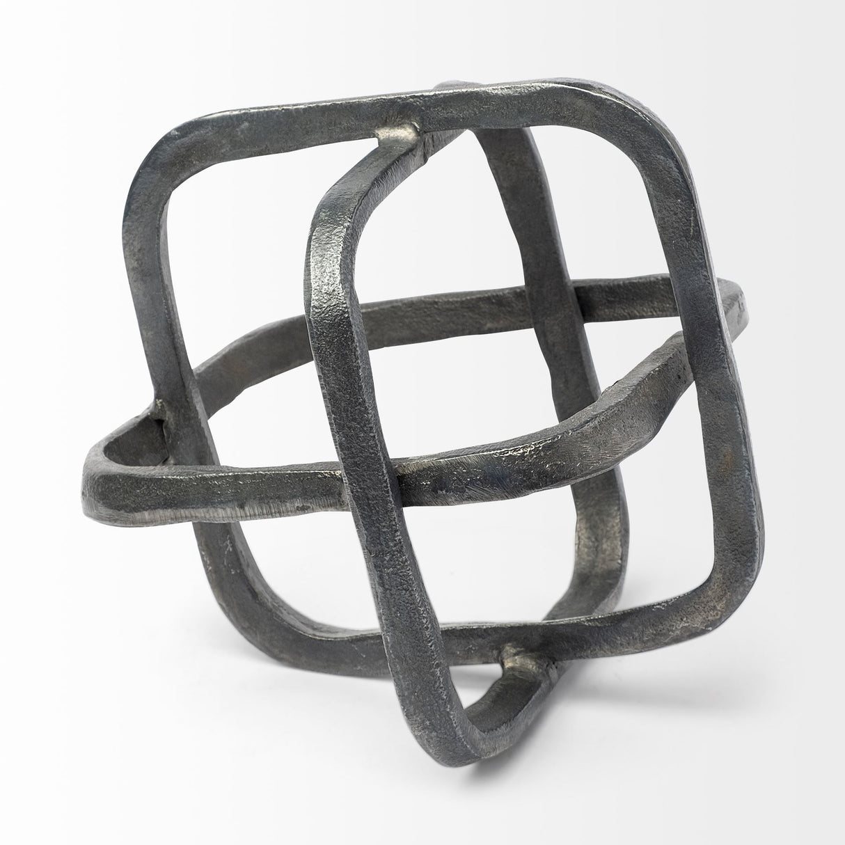 Willem II 9L x 9W Silver Metal Open Cube Decor Object from Mercana - Luna Furniture