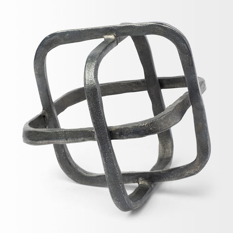 Willem II 9L x 9W Silver Metal Open Cube Decor Object from Mercana - Luna Furniture