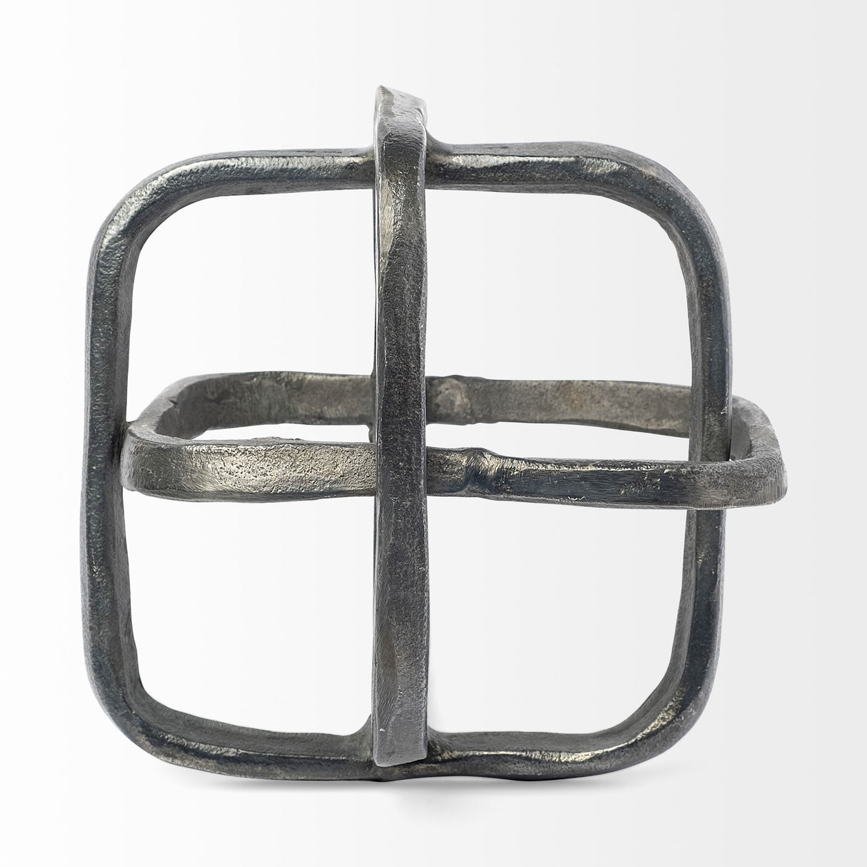 Willem II 9L x 9W Silver Metal Open Cube Decor Object from Mercana - Luna Furniture
