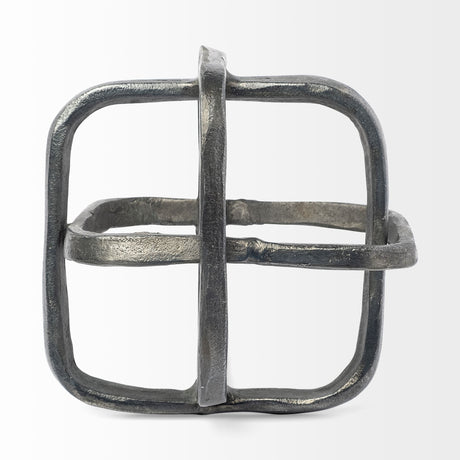 Willem II 9L x 9W Silver Metal Open Cube Decor Object from Mercana - Luna Furniture