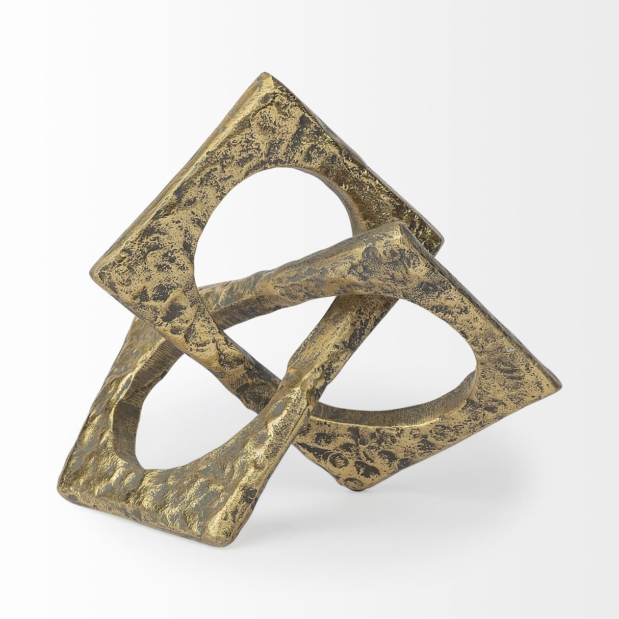 Delaunay I (Large) 10L X9W Gold Hammered Metal Interlinked Patterned from Mercana - Luna Furniture