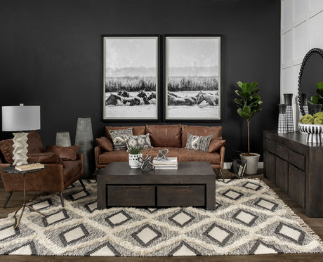 Cochrane II 82L x 33W x 32.25H Brown Leather Three Seater Sofa from Mercana - Luna Furniture