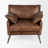 Cochrane I 33L x 33W x 32.25H Brown Leather Wrapped Chair from Mercana - Luna Furniture