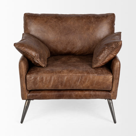 Cochrane I 33L x 33W x 32.25H Brown Leather Wrapped Chair from Mercana - Luna Furniture