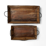 Durone (Set of 2) Brown Wooden Live Edge Serving Trays from Mercana - Luna Furniture