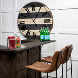 Meritt 37" Total Height Brown Leather Seat Black Metal Frame Stool from Mercana - Luna Furniture