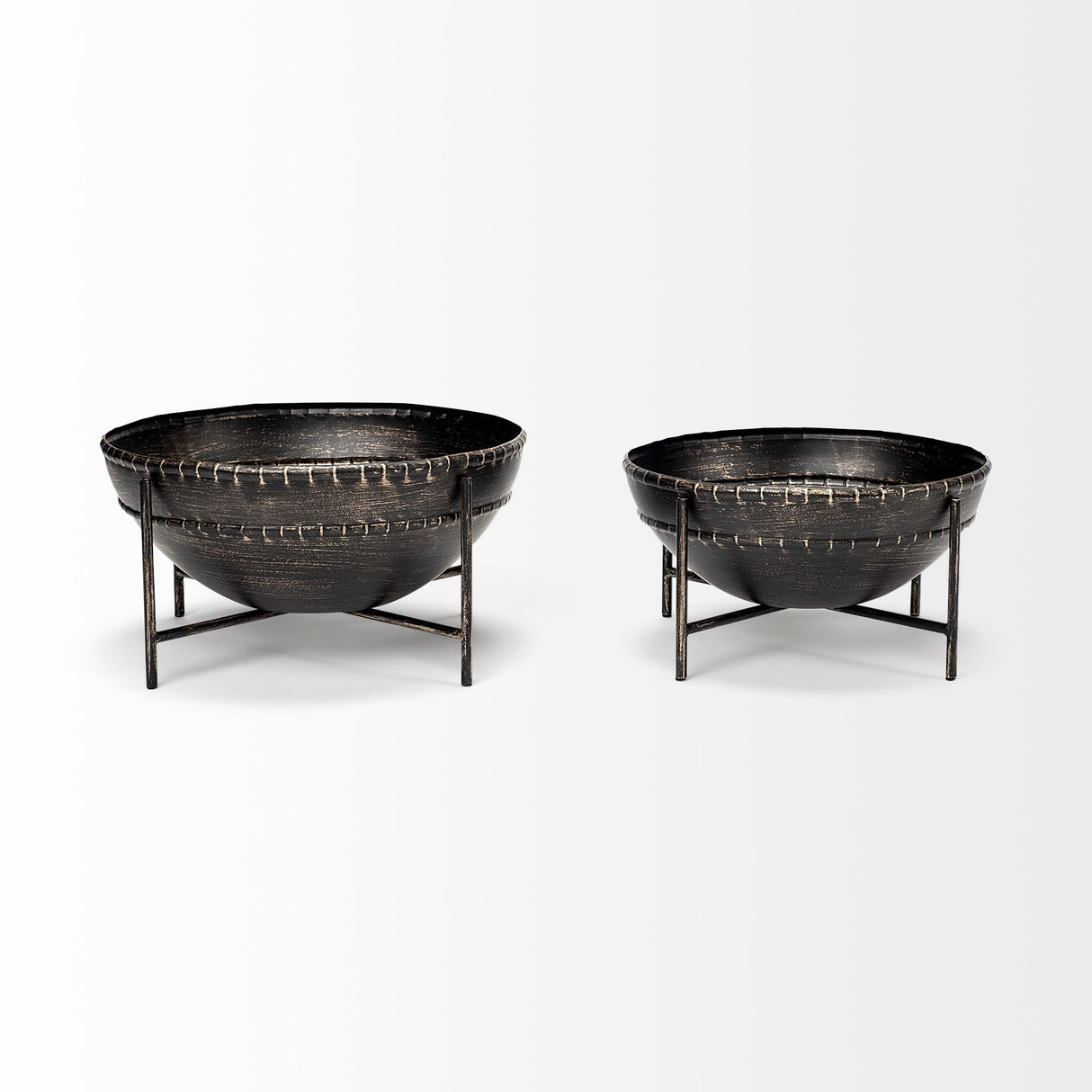 Cauldron (Set of 2) Brown Metal Bowls from Mercana - Luna Furniture