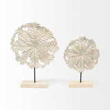 Kamara I (Small) 12L x 4W White Washed Wood W/Antiqued Silver Botanical Decorative Object from Mercana - Luna Furniture