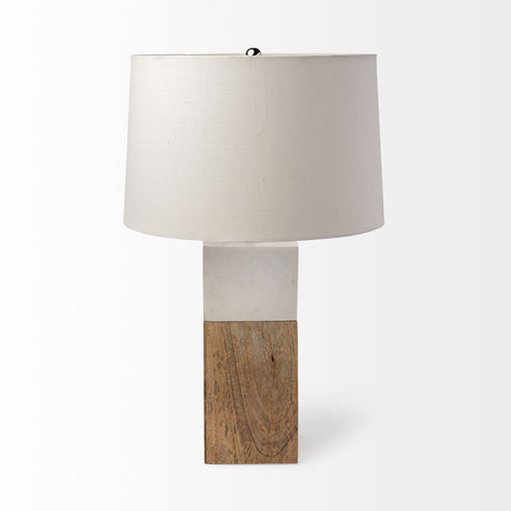 Woodrow (22.3"H) Light Brown Wood w/ White Accent Table Lamp from Mercana - Luna Furniture