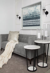 Bombola I (Small) 15L x 15W White Round Marble Top W/Black Metal Frame Accent Table from Mercana - Luna Furniture