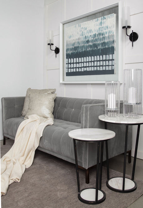 Bougeoir I I 8x20 Gray Metal Cylindrical Glass Shade Wall Sconce from Mercana - Luna Furniture
