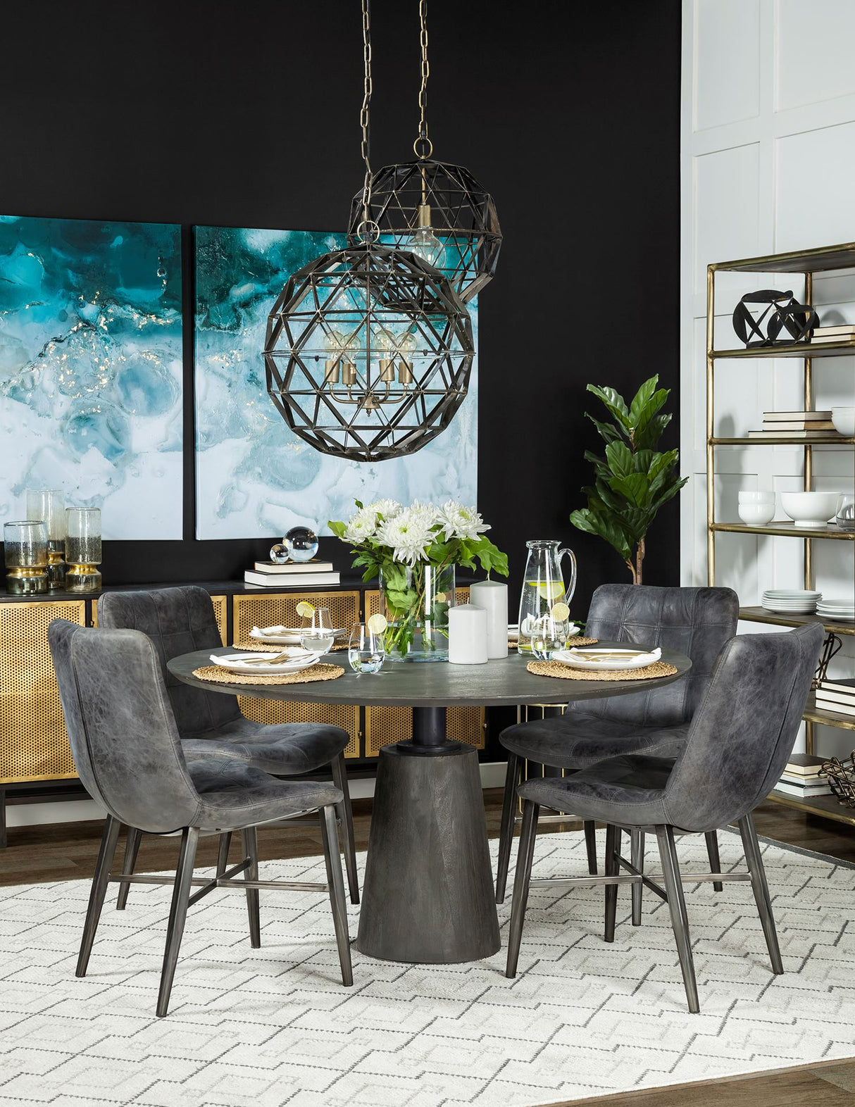 Aerial Blue II by Mercana Studio a Hand Embellished Textured Canvas from Mercana - Luna Furniture