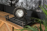 Gaston Gray Metal Circular Table Clock from Mercana - Luna Furniture