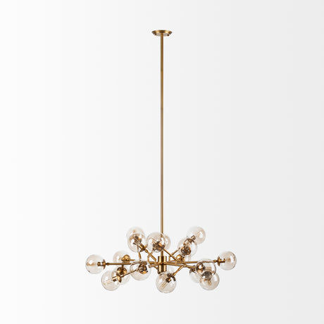 Rudyard Glass Globe and Gold Metal Chandelier from Mercana - Luna Furniture