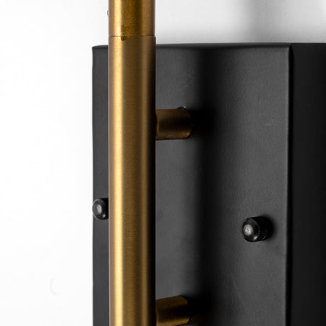 Tremont I 23"L x 5.25"W x 17.5"H Black/Gold Metal Conical Shade Wall Sconce from Mercana - Luna Furniture