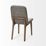 David Grey Fabric Wrap Medium Brown Wood Base Dining Chair, Set of 2 from Mercana - Luna Furniture