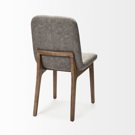 David Grey Fabric Wrap Medium Brown Wood Base Dining Chair, Set of 2 from Mercana - Luna Furniture