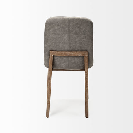 David Grey Fabric Wrap Medium Brown Wood Base Dining Chair, Set of 2 from Mercana - Luna Furniture