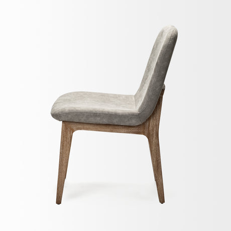 David Grey Fabric Wrap Medium Brown Wood Base Dining Chair, Set of 2 from Mercana - Luna Furniture