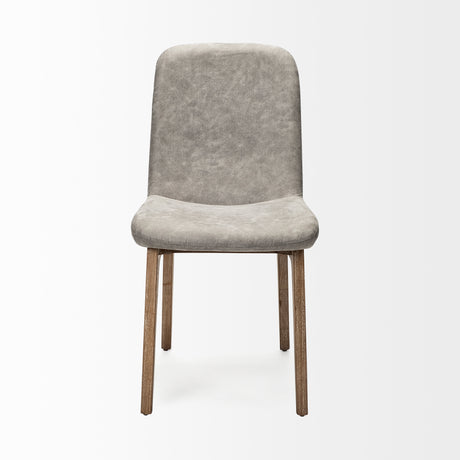 David Grey Fabric Wrap Medium Brown Wood Base Dining Chair, Set of 2 from Mercana - Luna Furniture