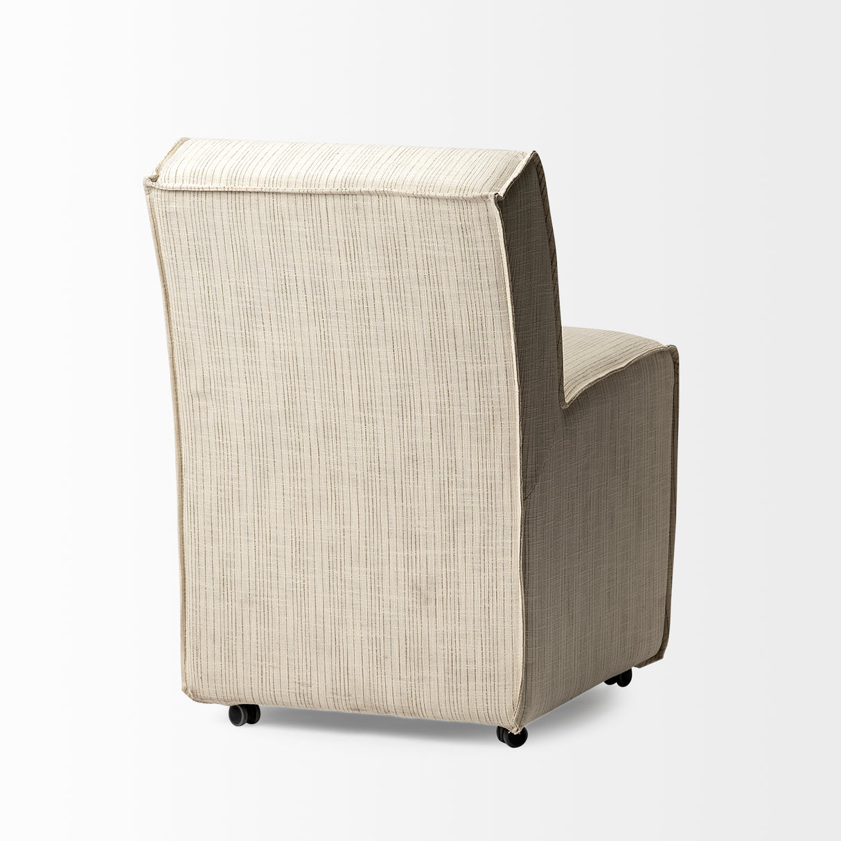 Damon Fully Upholstered Cream-Toned Fabric Dining Chair on Casters, Set of 2 from Mercana - Luna Furniture