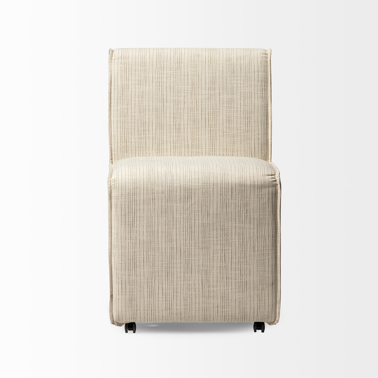 Damon Fully Upholstered Cream-Toned Fabric Dining Chair on Casters, Set of 2 from Mercana - Luna Furniture