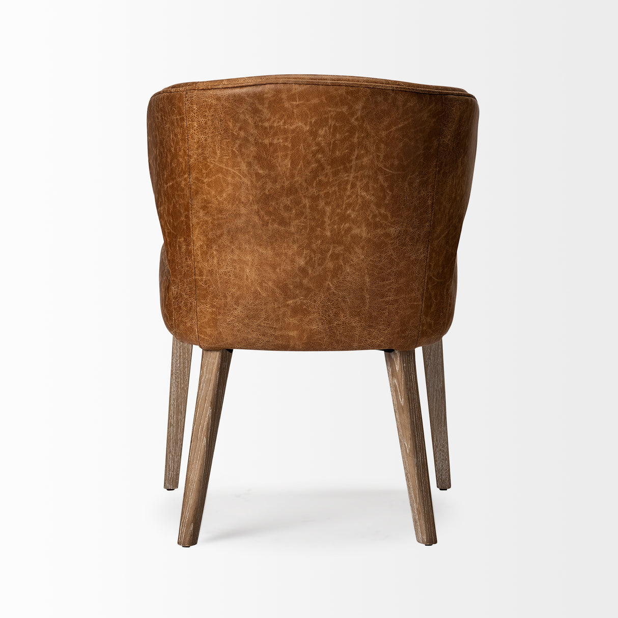 Niles 22.5L x 24.0W x 32.0H Brown Faux Leather Seat W/Brown Wooden Legs Wingback Dining Chair from Mercana - Luna Furniture