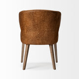 Niles 22.5L x 24.0W x 32.0H Brown Faux Leather Seat W/Brown Wooden Legs Wingback Dining Chair from Mercana - Luna Furniture