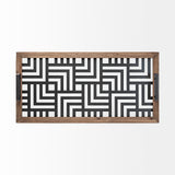 Fantuz 32L x 16W Gray Metal, Wood and Glass Serving Tray from Mercana - Luna Furniture