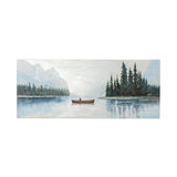 Solitude 72x30 Canoe on the Lake Original Hand Painted on Wood Oil Painting from Mercana - Luna Furniture