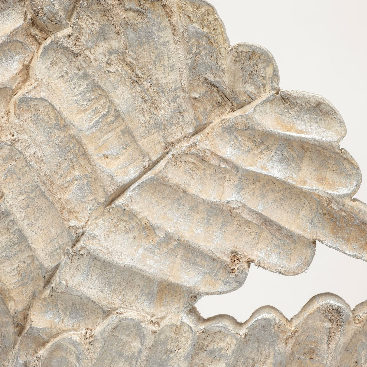 Kamara I (Small) 12L x 4W White Washed Wood W/Antiqued Silver Botanical Decorative Object from Mercana - Luna Furniture