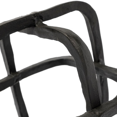 Willem I 9L x 9W Black Metal Open Cube Decor Object from Mercana - Luna Furniture