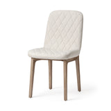 David Diamond Tuffed Cream Fabric Wrap Brown Wood Base Dining Chair, Set of 2 from Mercana - Luna Furniture