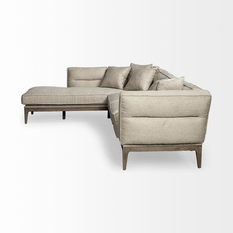Denali IV 121" Beige Upholstered Wooden Frame Left Four Seater Sectional from Mercana - Luna Furniture