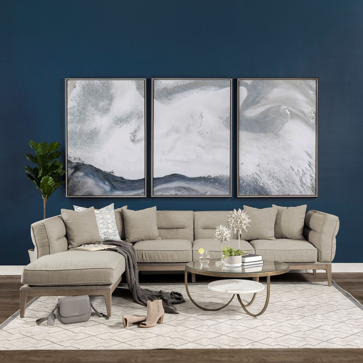 Denali IV 121" Beige Upholstered Wooden Frame Left Four Seater Sectional from Mercana - Luna Furniture