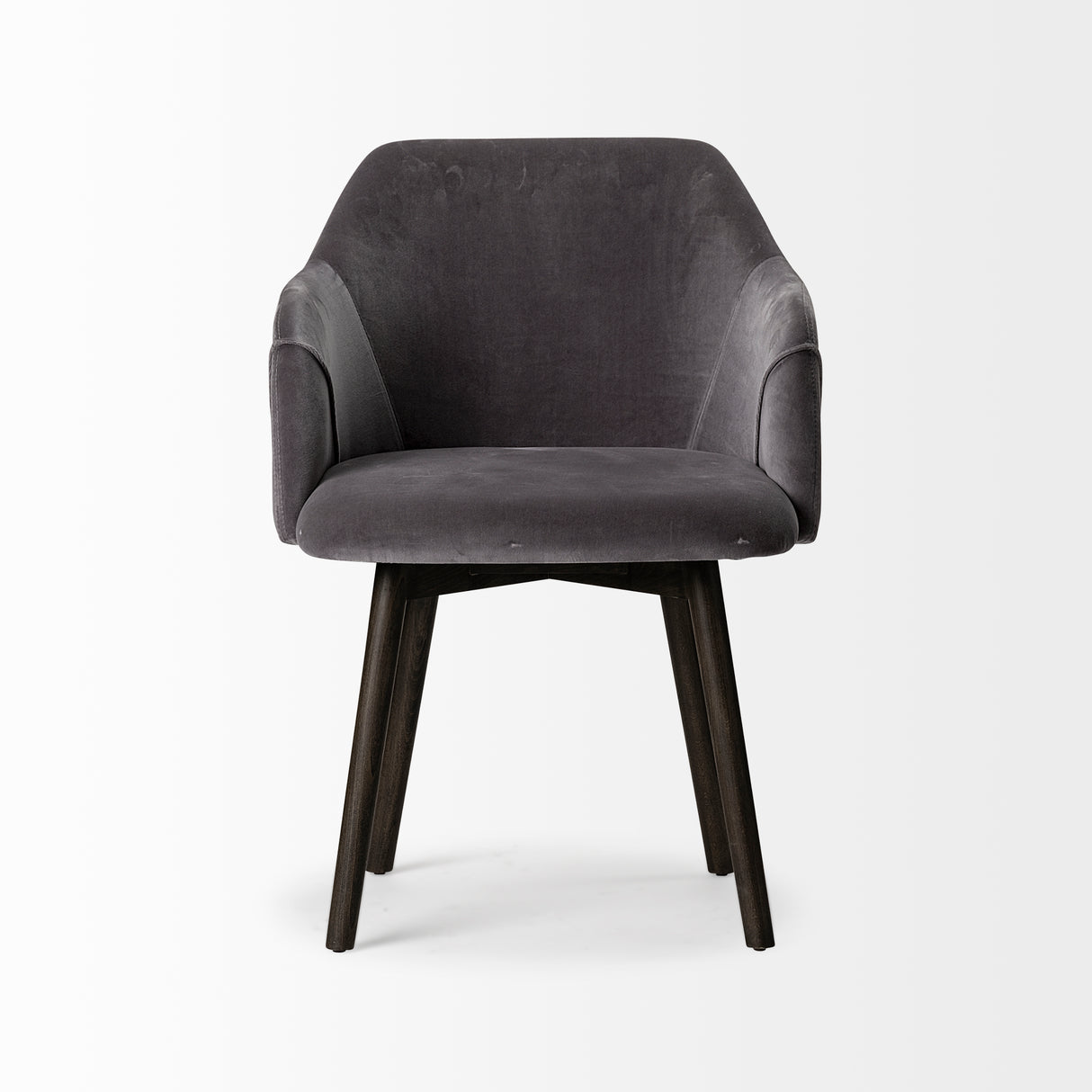 Ronald II Grey Velvet Wrap Black Wooden Base Dining Chair from Mercana - Luna Furniture