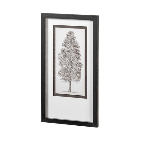 Pacific North West Tree Sketch III Melissa Wang Hand Embellished Framed Art Print Matted under Glass from Mercana - Luna Furniture