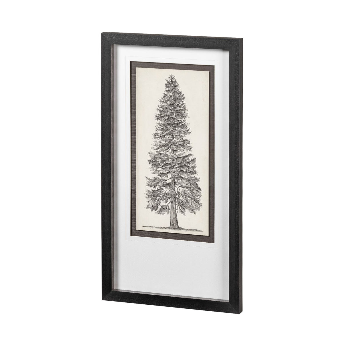 Pacific North West Tree Sketch I by Melissa Wang Hand Embellished Framed Art Print Matted under Glas from Mercana - Luna Furniture
