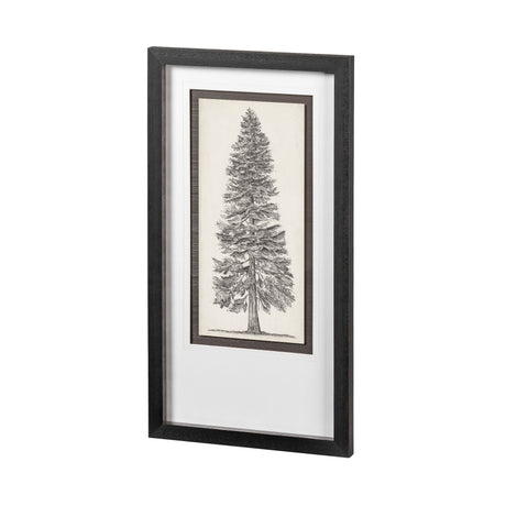 Pacific North West Tree Sketch I by Melissa Wang Hand Embellished Framed Art Print Matted under Glas from Mercana - Luna Furniture