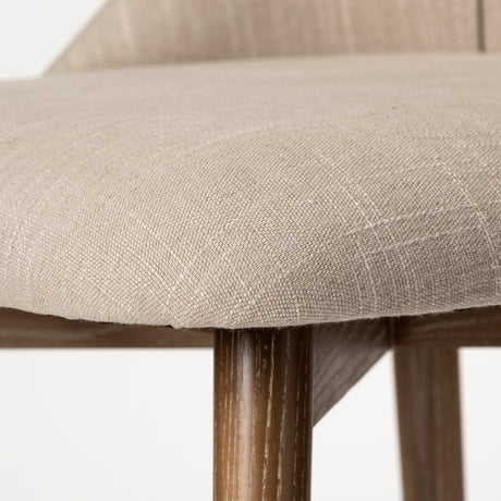 Ronald I Cream Fabric Wrap Brown Wooden Base Dining Chair, Set of 2 from Mercana - Luna Furniture