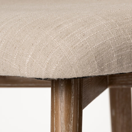 Ronald II Cream Fabric Wrap Brown Wooden Base Dining Chair from Mercana - Luna Furniture