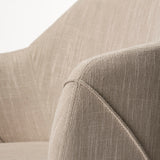 Ronald II Cream Fabric Wrap Brown Wooden Base Dining Chair from Mercana - Luna Furniture