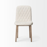 David Diamond Tuffed Cream Fabric Wrap Brown Wood Base Dining Chair, Set of 2 from Mercana - Luna Furniture